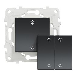 Interrupteur centralisé sans fil Wiser Unica NU557154W 2 ou 4 BP anthracite