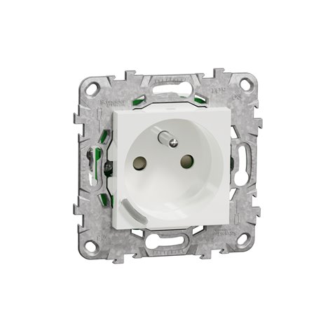 Prise 2P+T connectée Wiser Unica NU555918 16 A zigbee blanc Prise 2P+T connectée Wiser Unica NU555918 16 A zigbee blanc