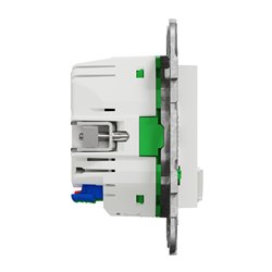 Prise 2P+T connectée Wiser Unica NU555918 16 A zigbee blanc