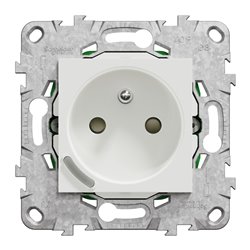 Prise 2P+T connectée Wiser Unica NU555918 16 A zigbee blanc