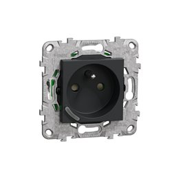 Prise 2P+T connectée Wiser Unica NU555954 16 A zigbee anthracite