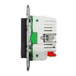 Prise 2P+T connectée Wiser Unica NU555954 16 A zigbee anthracite