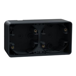 Boîte 2 postes horizontale saillie Mureva Styl MUR37914 gris 