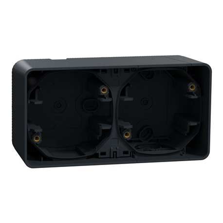 Boîte 2 postes horizontale saillie Mureva Styl MUR37914 gris 