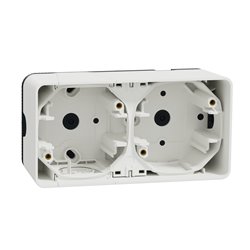 Boîte 2 postes horizontale saillie Mureva Styl MUR39914 blanc 