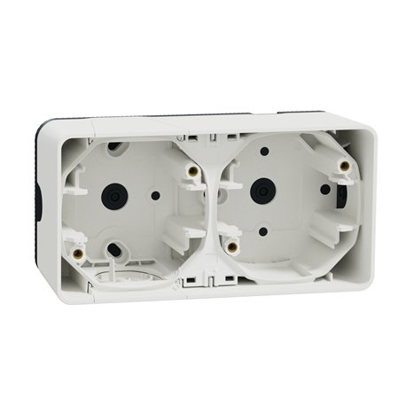 Boîte 2 postes horizontale saillie Mureva Styl MUR39914 blanc 