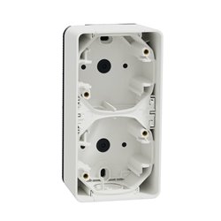 Boîte 2 postes verticale saillie Mureva Styl MUR39912 blanc 