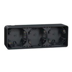 Boîte 3 postes horizontale Mureva Styl MUR37713 gris 