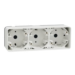 Boîte 3 postes horizontale saillie Mureva Styl MUR39913 blanc 