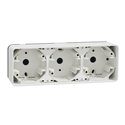 Boîte 3 postes horizontale saillie Mureva Styl MUR39913 blanc 