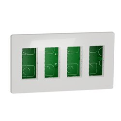 Boîte de concentration encastrée complète Unica NU174418 Blanc 4 colonnes de 4 modules