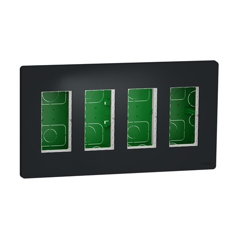 Boîte de concentration encastrée complète Unica NU174454 Anthracite 4 colonnes de 4 modules