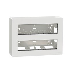 Boîte de concentration saillie complète Unica NU121020 Blanc antibactérien 2 rangs de 10 modules