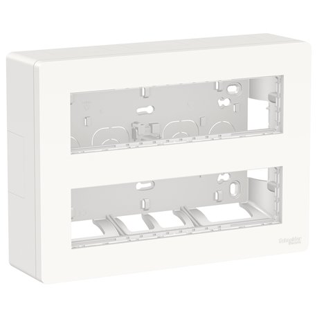 Boîte de concentration saillie complète Unica NU121820 Blanc antibactérien 2 rangs de 8 modèles Boîte de concentration saillie complète Unica NU121820 Blanc antibactérien 2 rangs de 8 modèles