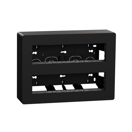 Boîte de concentration saillie complète Unica NU121854 Anthracite 2 rangs de 8 modules