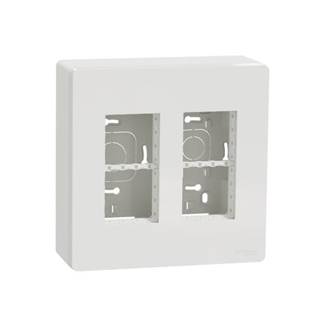 Boîte de concentration saillie complète Unica NU122418 Blanc 2 colonnes de 4 modules Boîte de concentration saillie complète Unica NU122418 Blanc 2 colonnes de 4 modules
