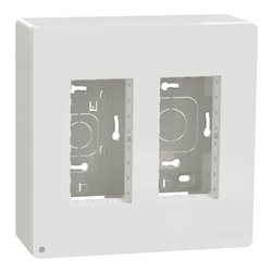 Boîte de concentration saillie complète Unica NU122420 Blanc antibactérien 2 colonnes de 4 modules
