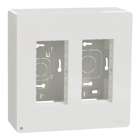 Boîte de concentration saillie complète Unica NU122420 Blanc antibactérien 2 colonnes de 4 modules
