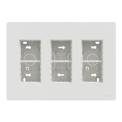 Boîte de concentration saillie complète Unica NU123418 Blanc 3 colonnes de 4 modules