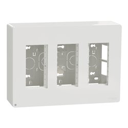 Boîte de concentration saillie complète Unica NU123420 Blanc antibactérien 3 colonnes de 4 modules