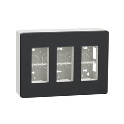 Boîte de concentration saillie complète Unica NU123454 Anthracite 3 colonnes de 4 modules