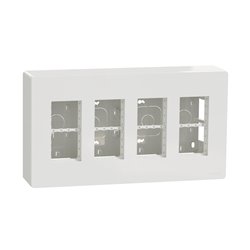 Boîte de concentration saillie complète Unica NU124418 Blanc 4 colonnes de 4 modules