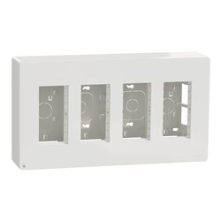 Boîte de concentration saillie complète Unica NU124420 Blanc antibactérien 4 colonnes de 4 modules