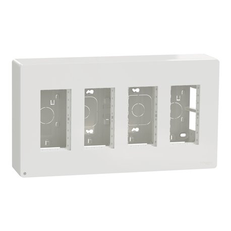 Boîte de concentration saillie complète Unica NU124420 Blanc antibactérien 4 colonnes de 4 modules Boîte de concentration saillie complète Unica NU124420 Blanc antibactérien 4 colonnes de 4 modules