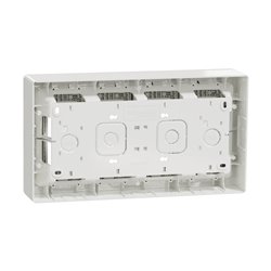 Boîte de concentration saillie complète Unica NU124420 Blanc antibactérien 4 colonnes de 4 modules