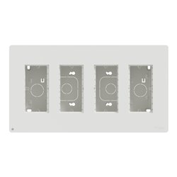 Boîte de concentration saillie complète Unica NU124420 Blanc antibactérien 4 colonnes de 4 modules