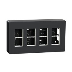 Boîte de concentration saillie complète Unica NU124454 Anthracite 4 colonnes de 4 modules