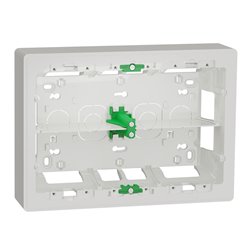 Boîte de concentration saillie Unica NU821820 Blanc antibactérien 2 rangs de 8 modules