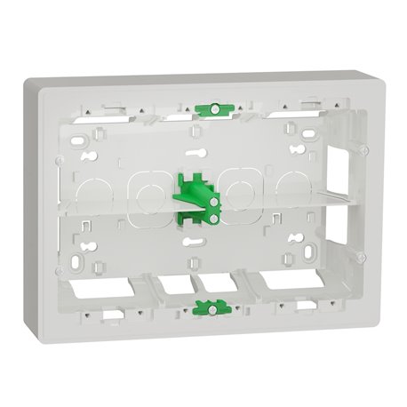 Boîte de concentration saillie Unica NU821820 Blanc antibactérien 2 rangs de 8 modules Boîte de concentration saillie Unica NU821820 Blanc antibactérien 2 rangs de 8 modules