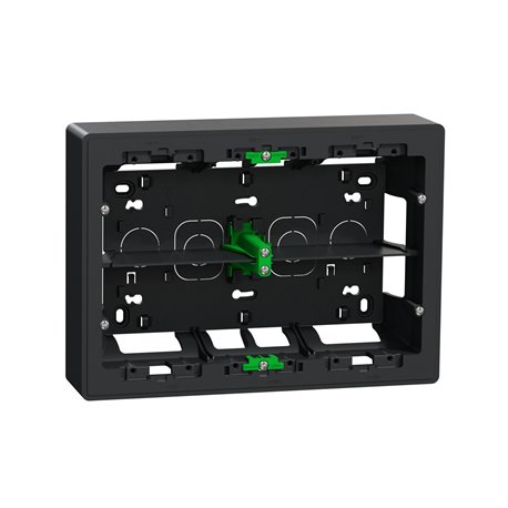 Boîte de concentration saillie Unica NU821854 Anthracite, à compléter 2 rangs de 8 modules