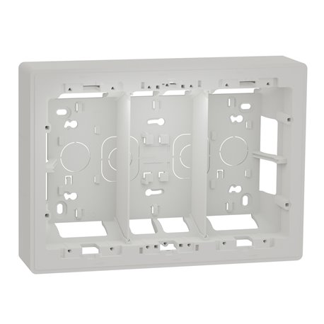 Boîte de concentration saillie Unica NU823418 Blanc 3 colonnes de 4 modules Boîte de concentration saillie Unica NU823418 Blanc 3 colonnes de 4 modules