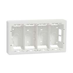 Boîte de concentration saillie Unica NU824418 Blanc 4 colonnes de 4 modules