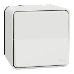 Bouton poussoir complet saillie Mureva Styl MUR39026 connexion auto blanc