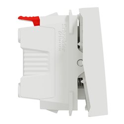 Bouton-poussoir NO 10A connexion rapide Unica NU320618F Blanc 2 modules mécanisme seul