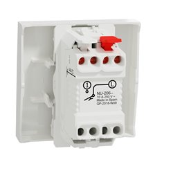 Bouton-poussoir NO 10A connexion rapide Unica NU320620 Blanc antibactérien 2 modules mécanisme seul