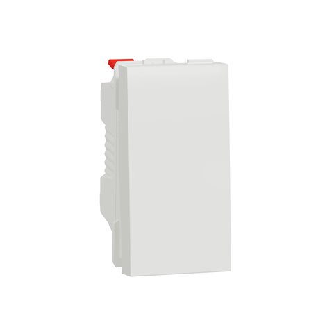 Bouton-poussoir NO 10A Unica NU310618F Blanc 1 module mécanisme seul