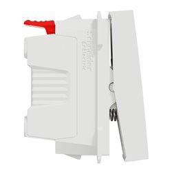 Bouton-poussoir NO 10A Unica NU310618F Blanc 1 module mécanisme seul