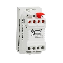 Bouton-poussoir NO 10A Unica NU310618F Blanc 1 module mécanisme seul