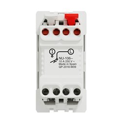 Bouton-poussoir NO 10A Unica NU310618F Blanc 1 module mécanisme seul