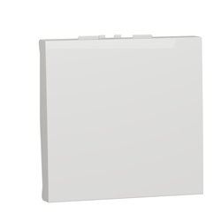 Bouton-poussoir NO/NF 10A connexion rapide Unica NU323618 Blanc 2 modules mécanisme seul