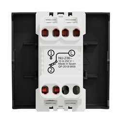 Bouton-poussoir NO/NF 10A connexion rapide Unica NU323654 anthracite 2 modules mécansime seul