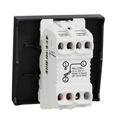 Bouton-poussoir NO/NF 10A connexion rapide Unica NU323654 anthracite 2 modules mécansime seul