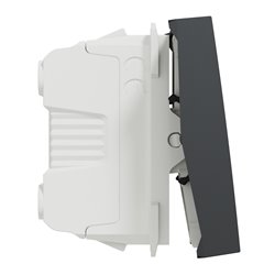 Bouton-poussoir NO/NF 10A connexion rapide Unica NU323654 anthracite 2 modules mécansime seul