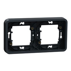 Cadre 2 postes horizontal encastré Mureva Styl MUR34101 gris 
