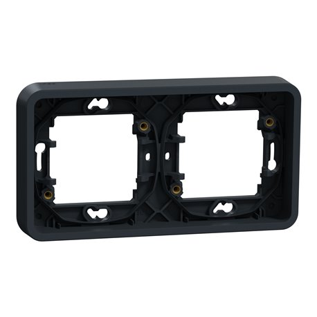 Cadre 2 postes horizontal encastré Mureva Styl MUR34101 gris 