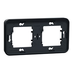 Cadre 2 postes horizontal encastré Mureva Styl MUR34101 gris 